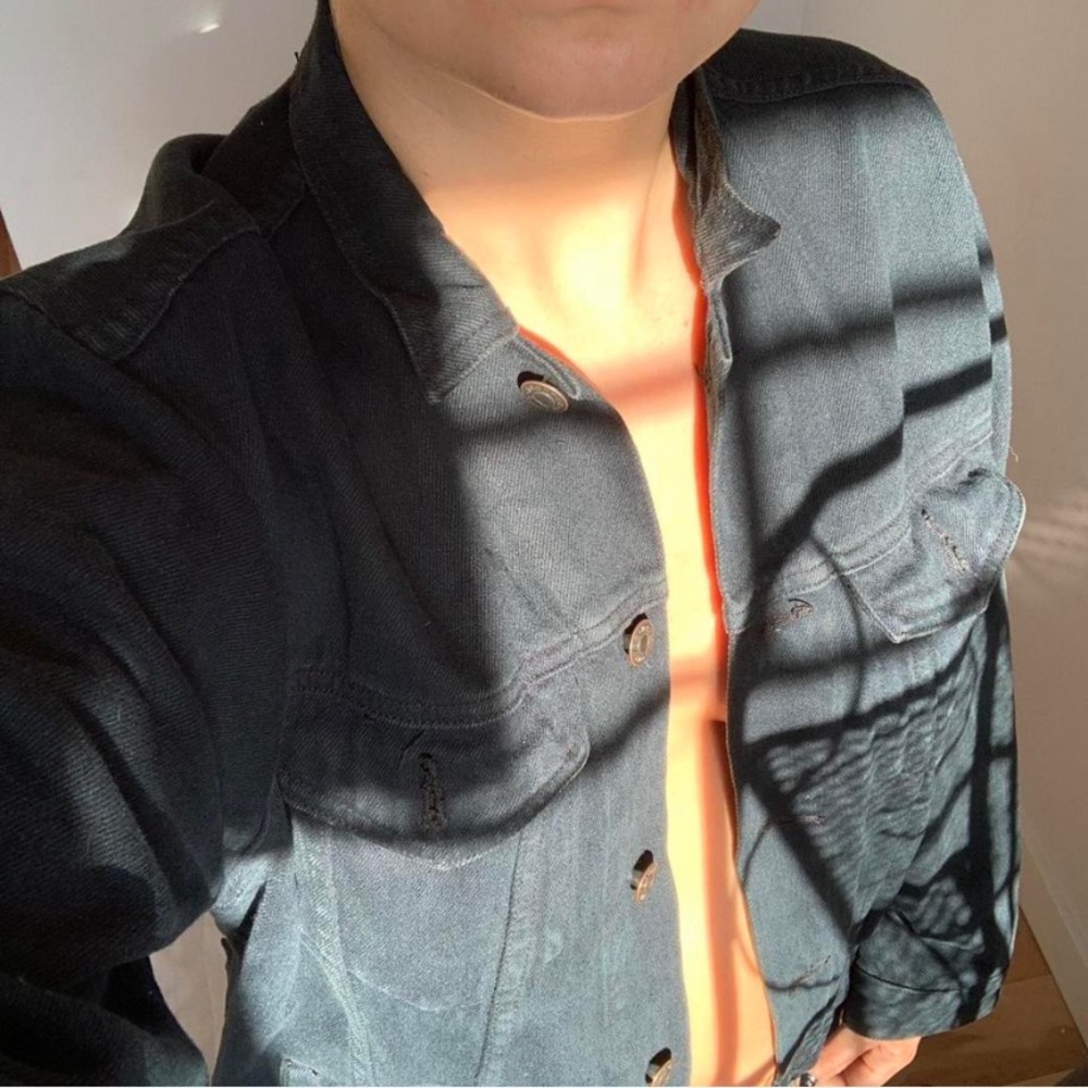 100% Cotton Black Jean Jacket Vintage